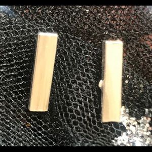 Modern Elongated Stick Earrings Yellow Gold Plated